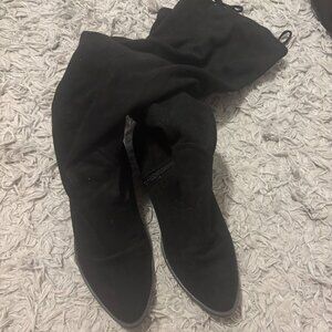 Black thigh high boots